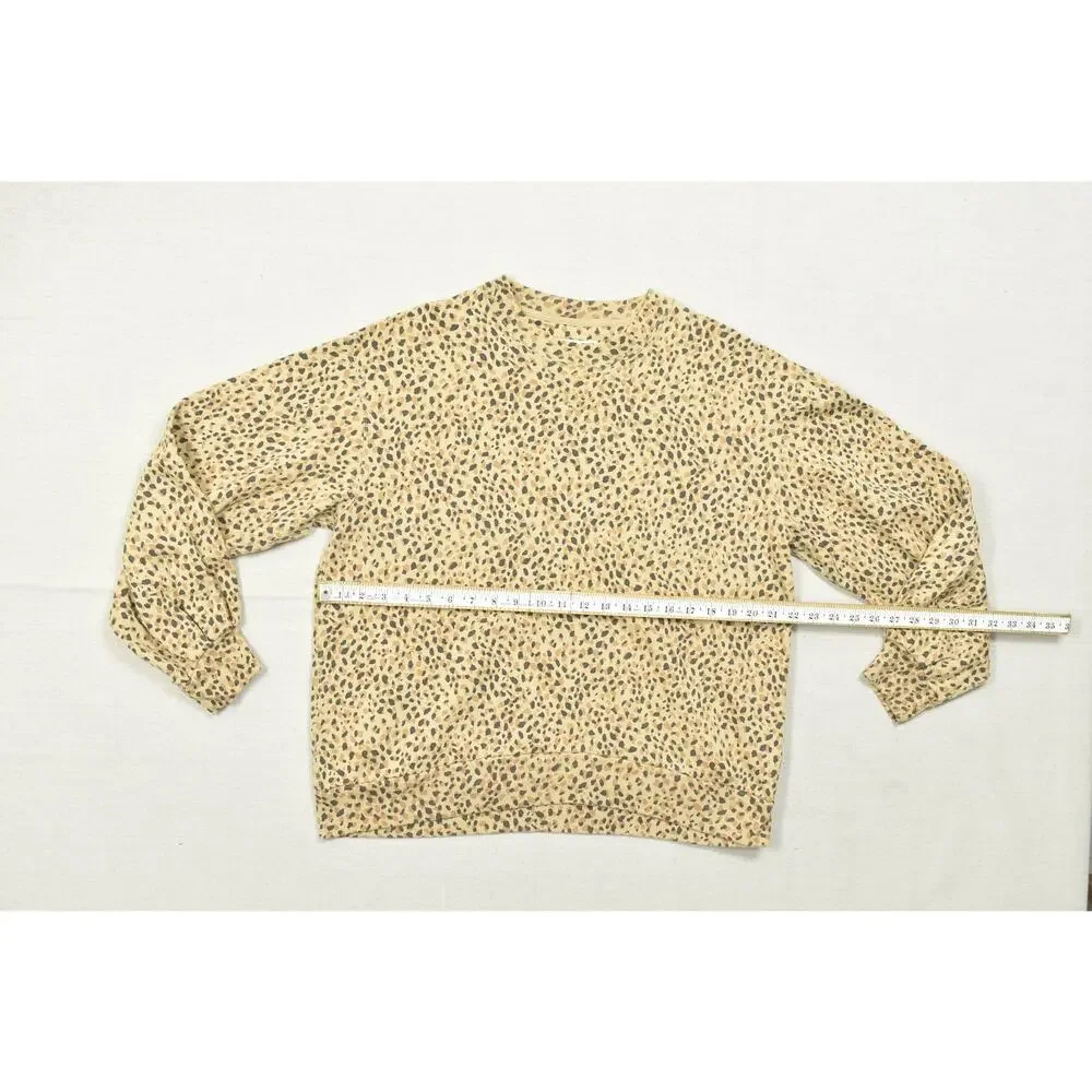 Abercrombie & Fitch Soft A&F Collection Leopard Print Fleece Crewneck Sweatshirt - Picture 3 of 8